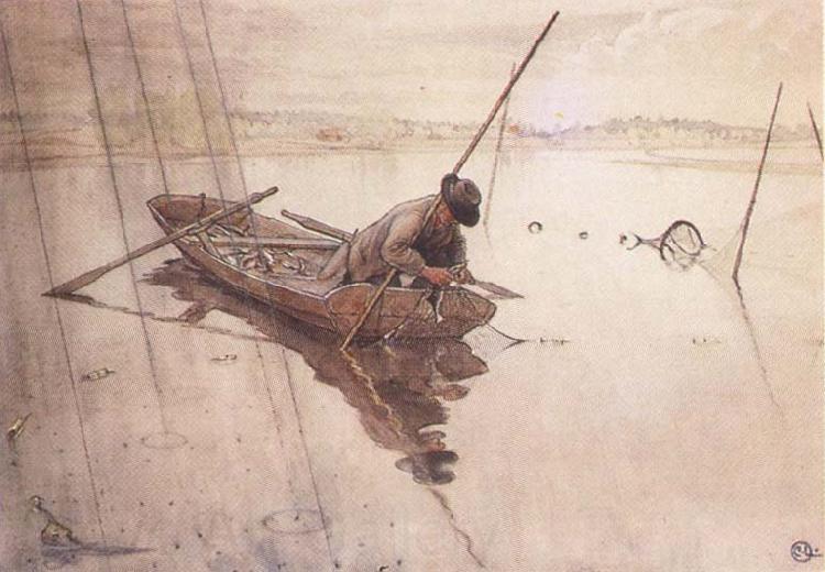 Carl Larsson Fishing France oil painting art